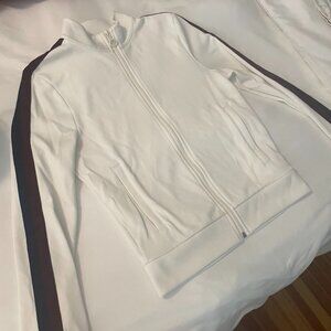 Tory Sport / Burch Double Stripe Track Snow White/wine / Navy Jacket